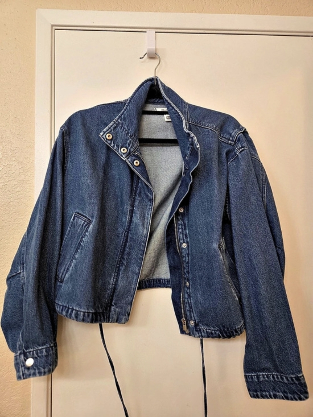 Madewell Denim Crop Field Jacket Denim Jacket Blue Medium